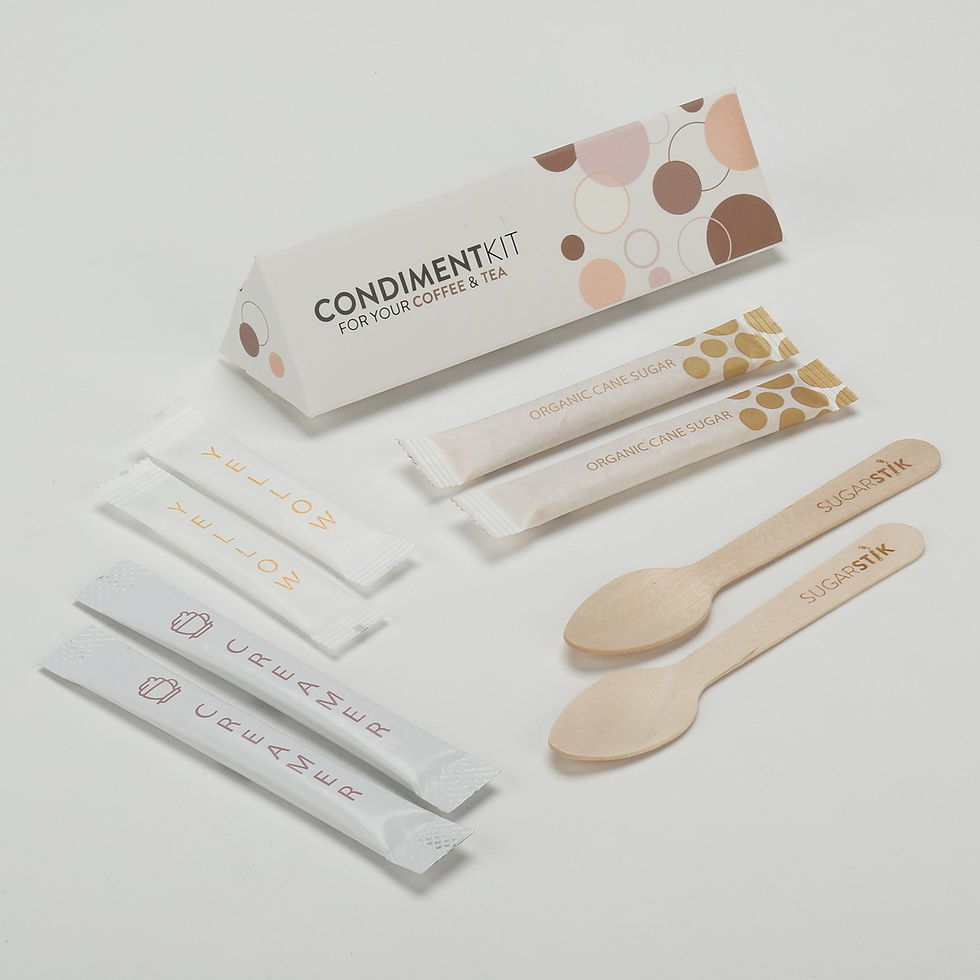 Coffee & Tea Condiment Kit - Design #2; 75 kits/case