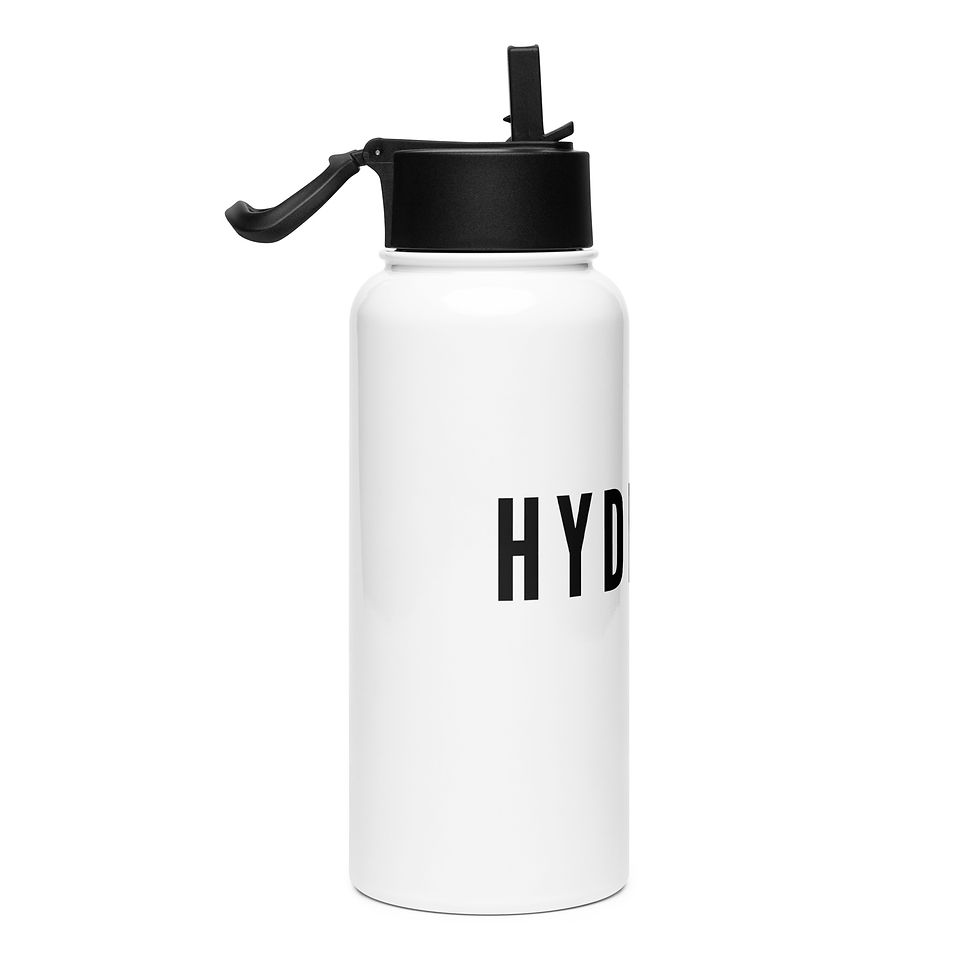 Thumbnail: Stainless steel HYDRATE water bottle with a straw lid
