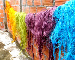 colored wool for fair trade baskets