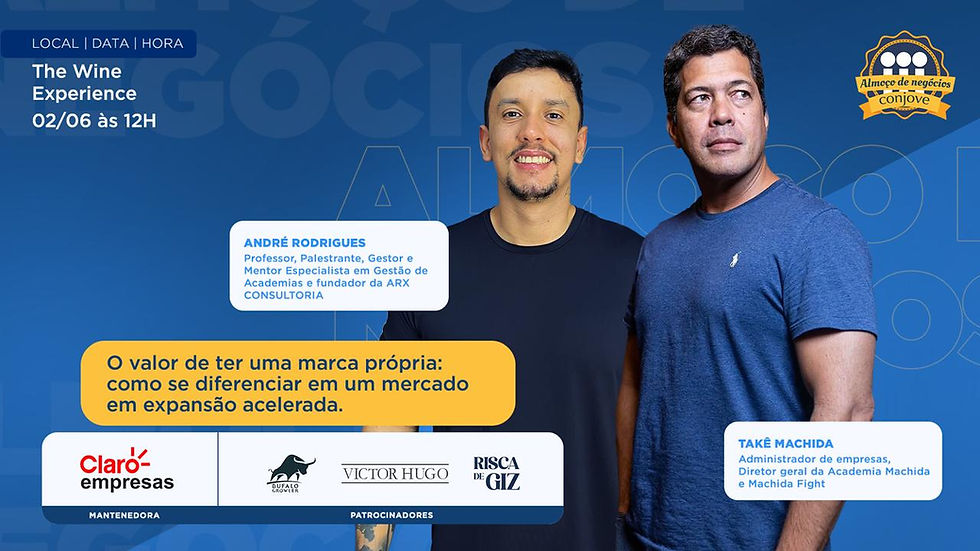 Almoço de negócios com André Rodrigues e Takê Machida