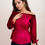 Thumbnail: Women Solid Cotton Blend Maroon Off-Shoulder Peplum Top