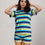 Thumbnail: Women Lycra Blend Multicoloured Stripped Co-ord Loungewear Set