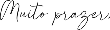 Frase "muito prazer" em fonte estilizada