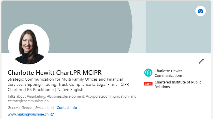 A LinkedIn profile illustrating the negative impact of no banner