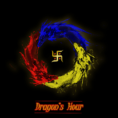 Dragons whirling against the clock