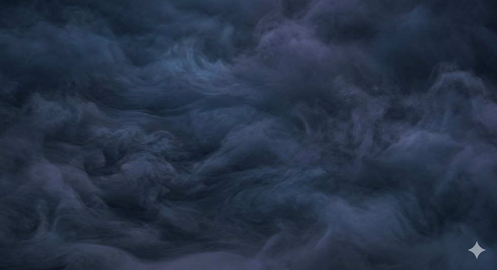 The Arrival of swirling dark blue and purple clouds.