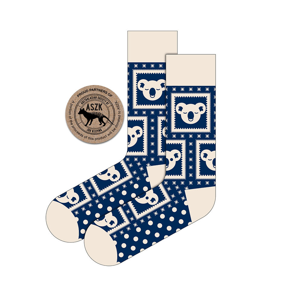 Koala Stamp Navy Socks