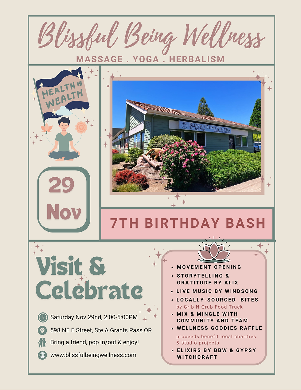 Blissful Being Wellness 7th Birthday Bash!
