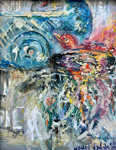 【P0号】【油彩】nest 原画 油絵 oilpainting Bird's Nest - Oil Painting | Nancy Van Ness Art
