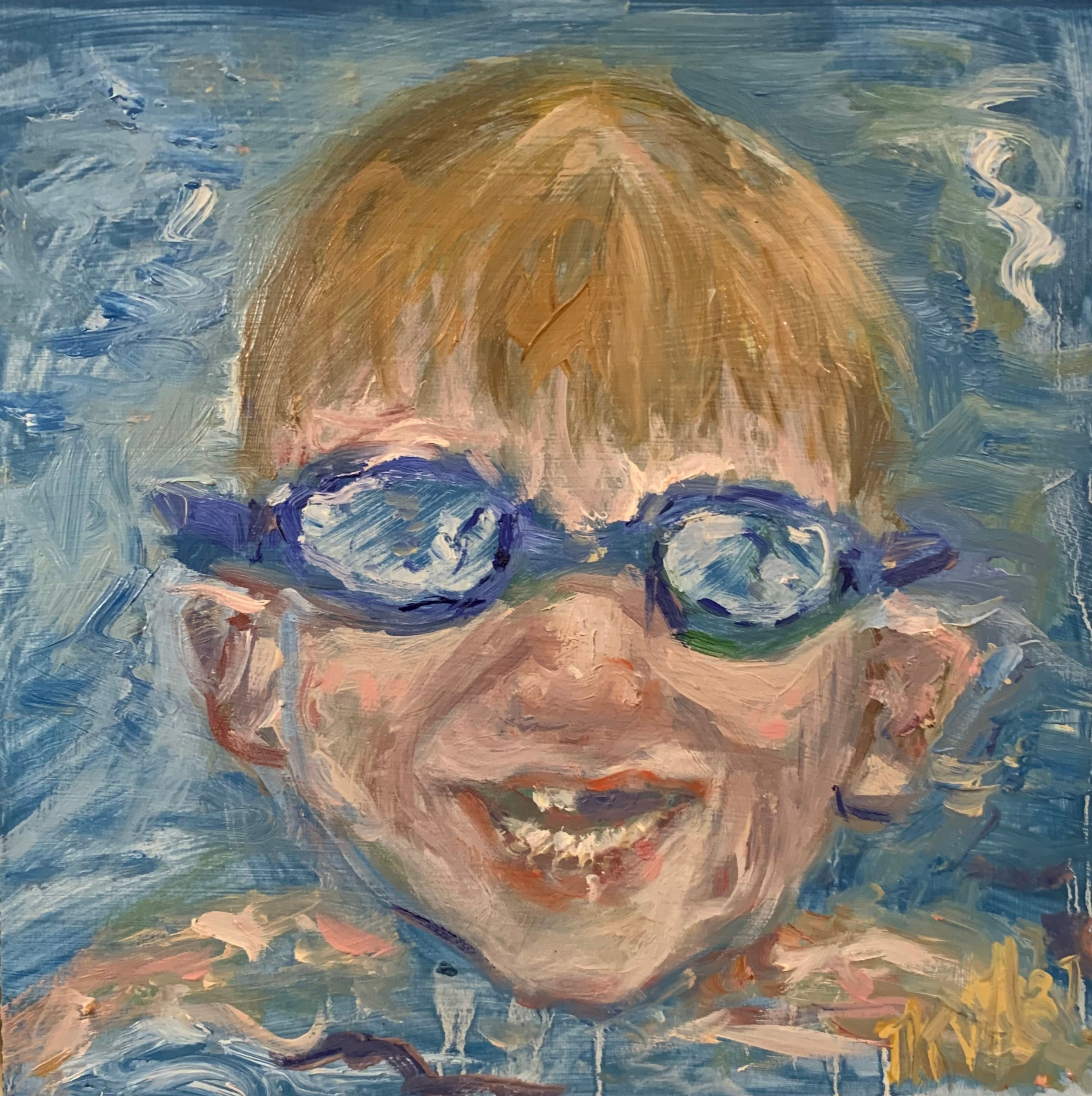 Pool Boy - Oil Painting