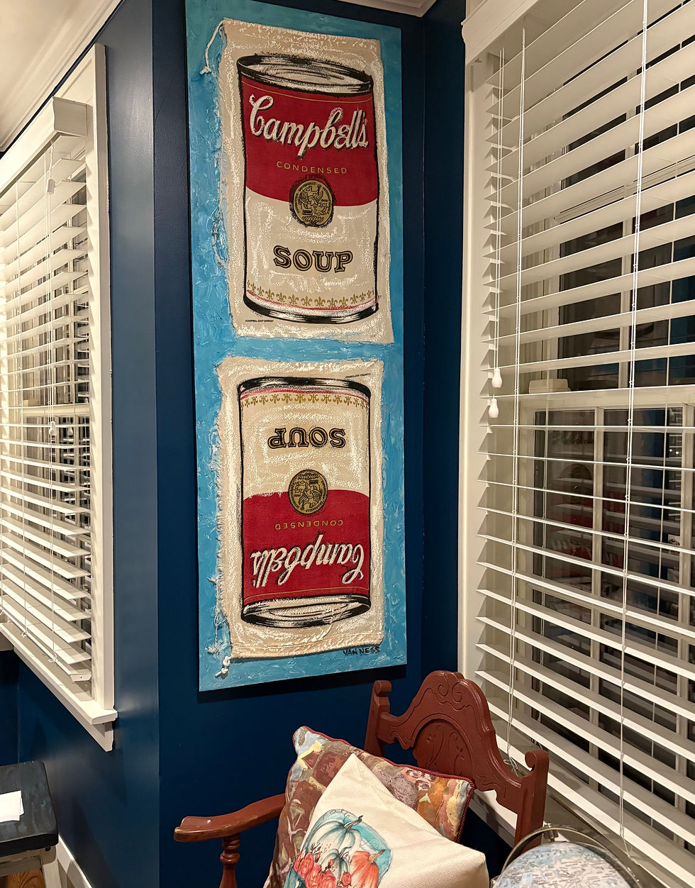 Painting on a wall in a room