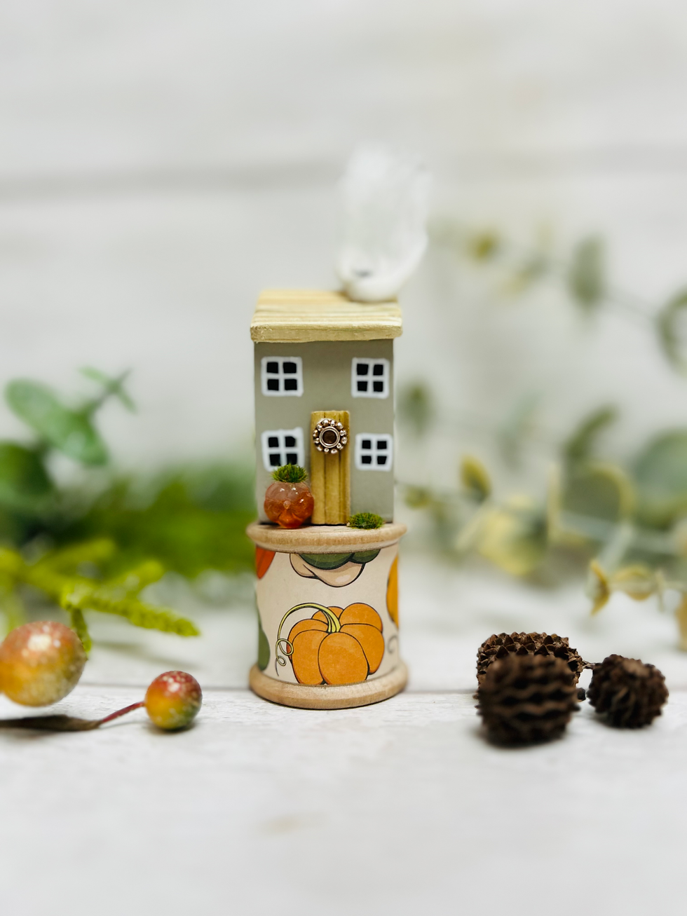 Thumbnail: Autumn Cottage | Vintage Wooden Bobbin