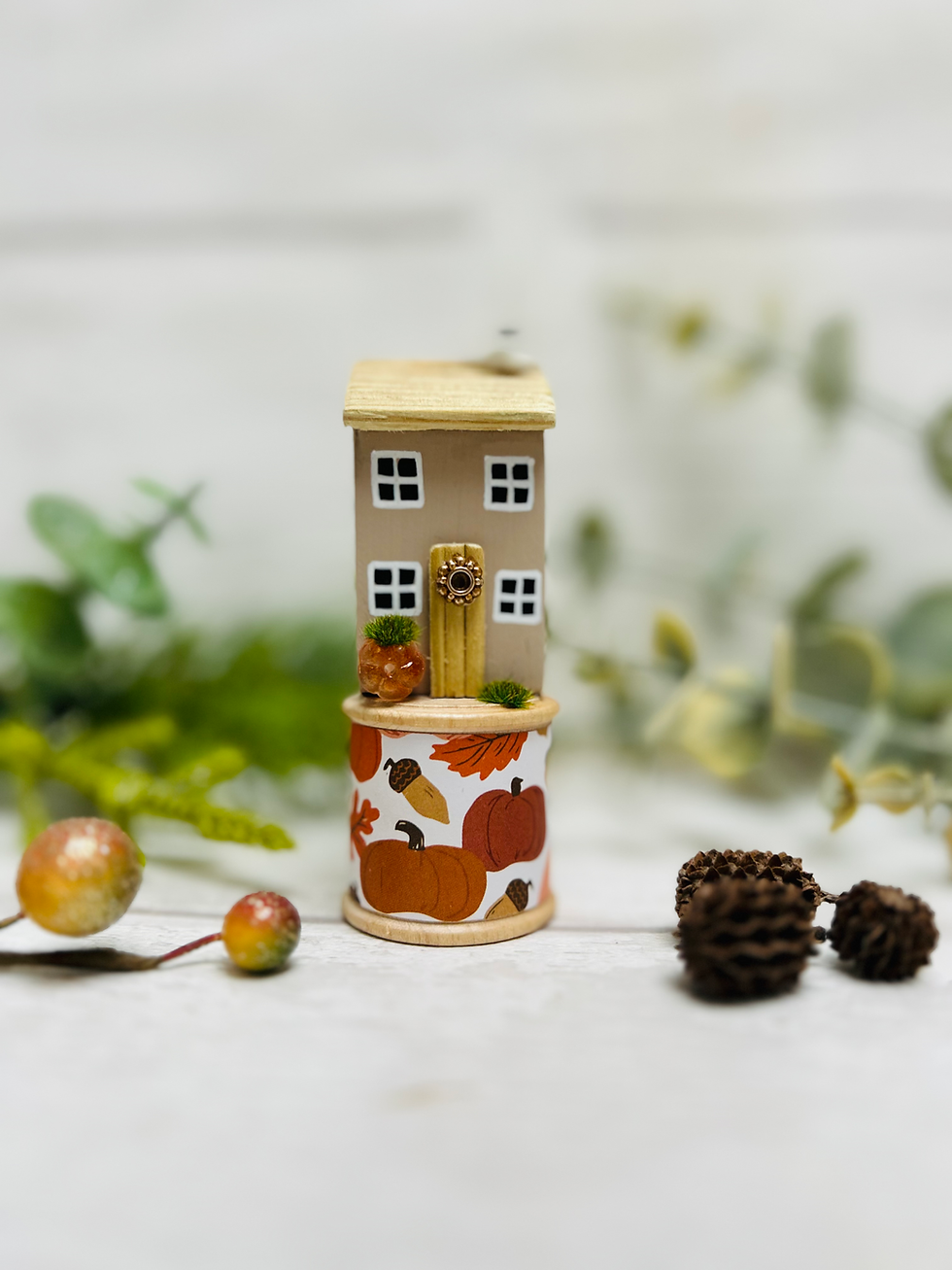 Thumbnail: Autumn Cottage | Vintage Wooden Bobbin