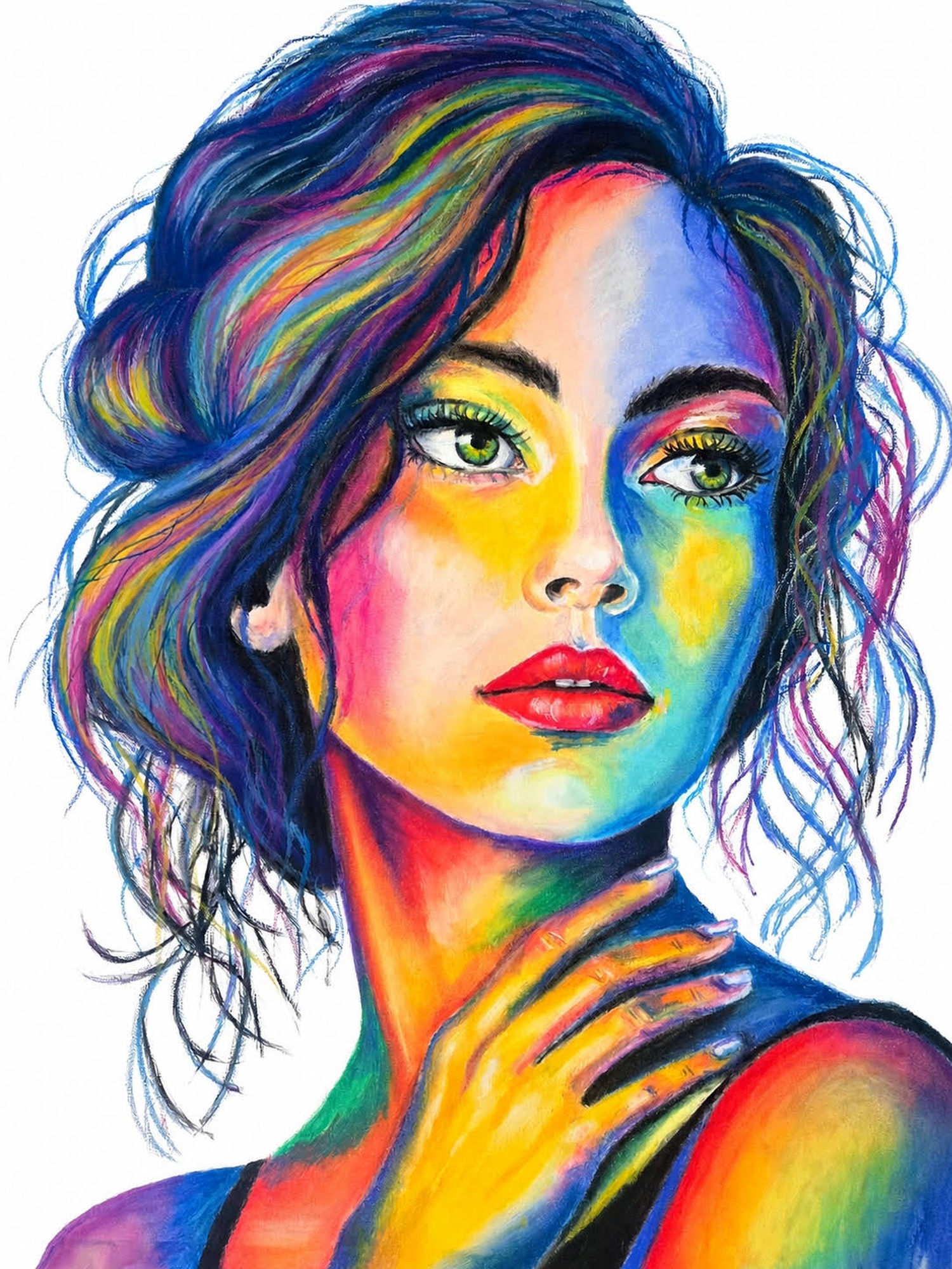 Colorstorm Muse — Original Oil Pastel Artwork