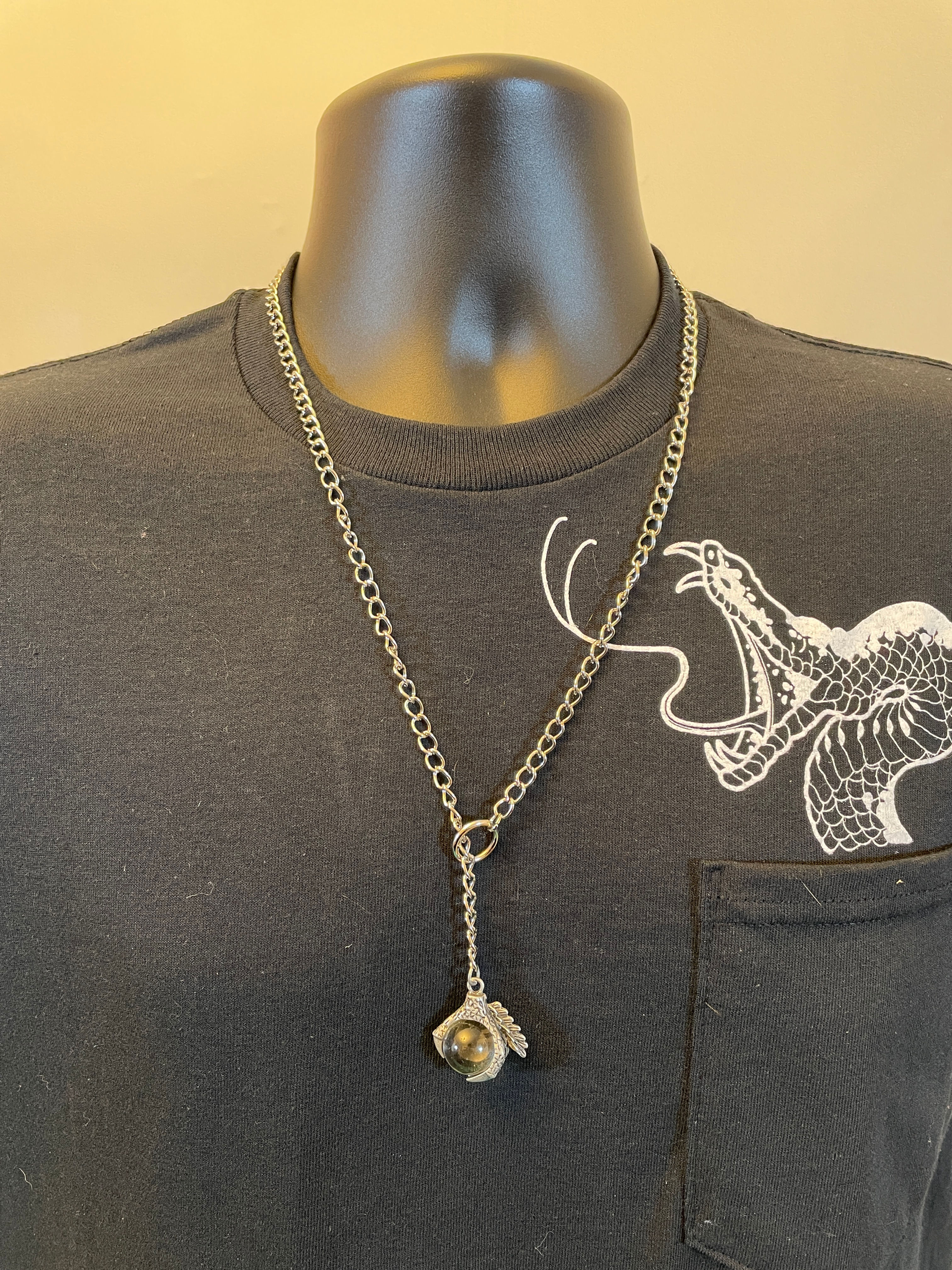 Dragon Claw Marble Slip Chain Necklace Choker