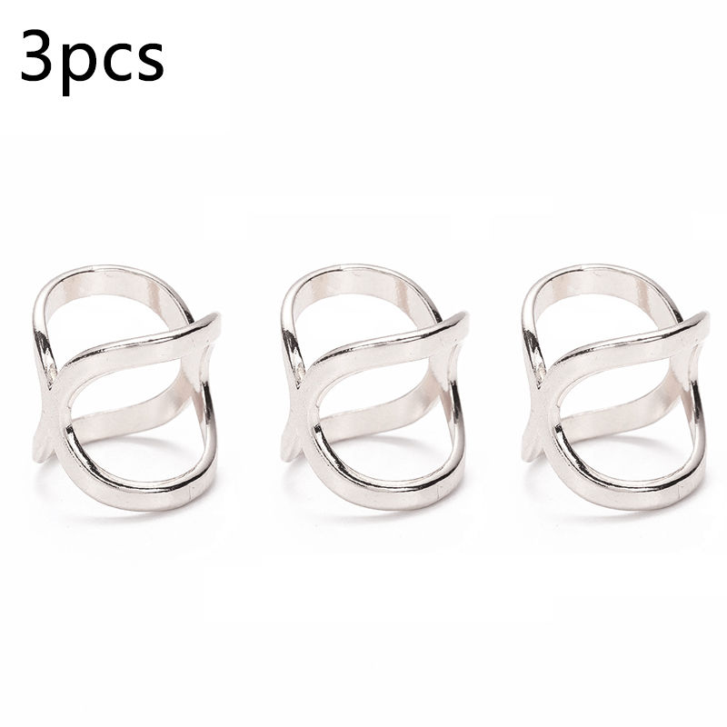 Thumbnail: Aria 3-Piece X-Shape Metal Scarf Rings