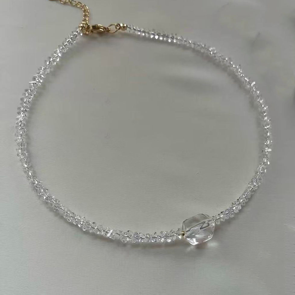 Thumbnail: The Serene Pearl & Crystal Tassel Necklace