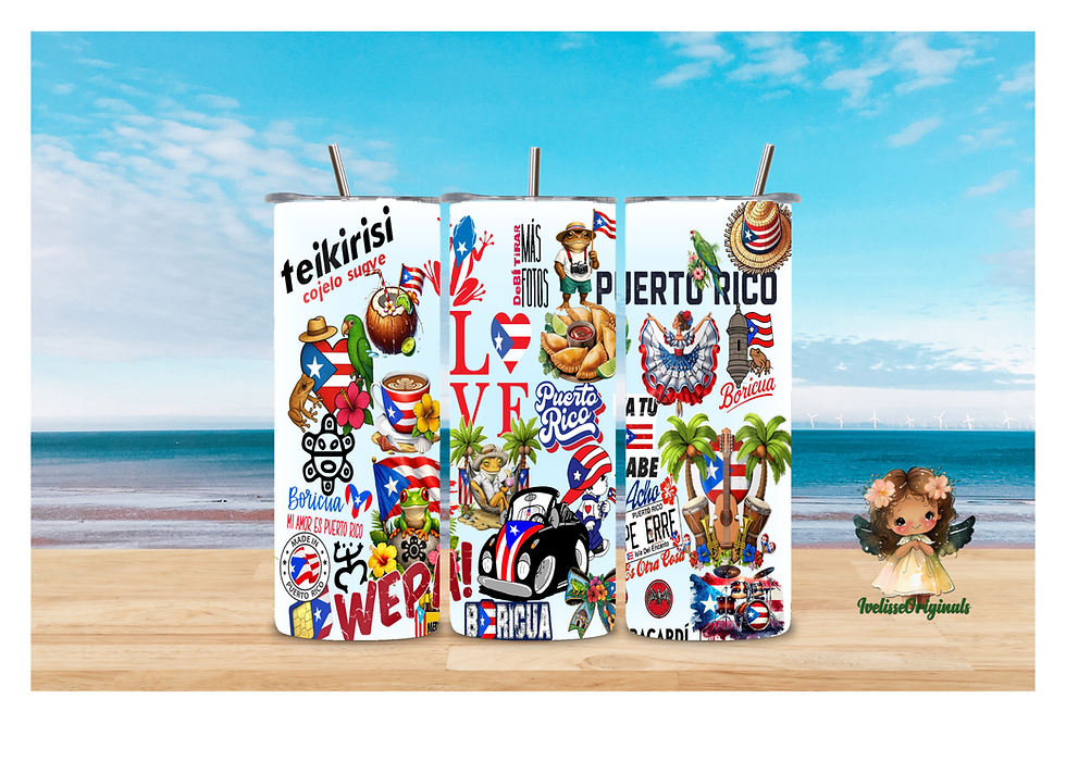 Miniatura: Vaso Térmico 20oz Puerto Rico – 25 Diseños Diferentes