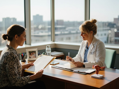 Woman in fertility consultation with specialist