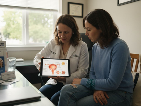 Woman consulting fertility doctor egg freezing