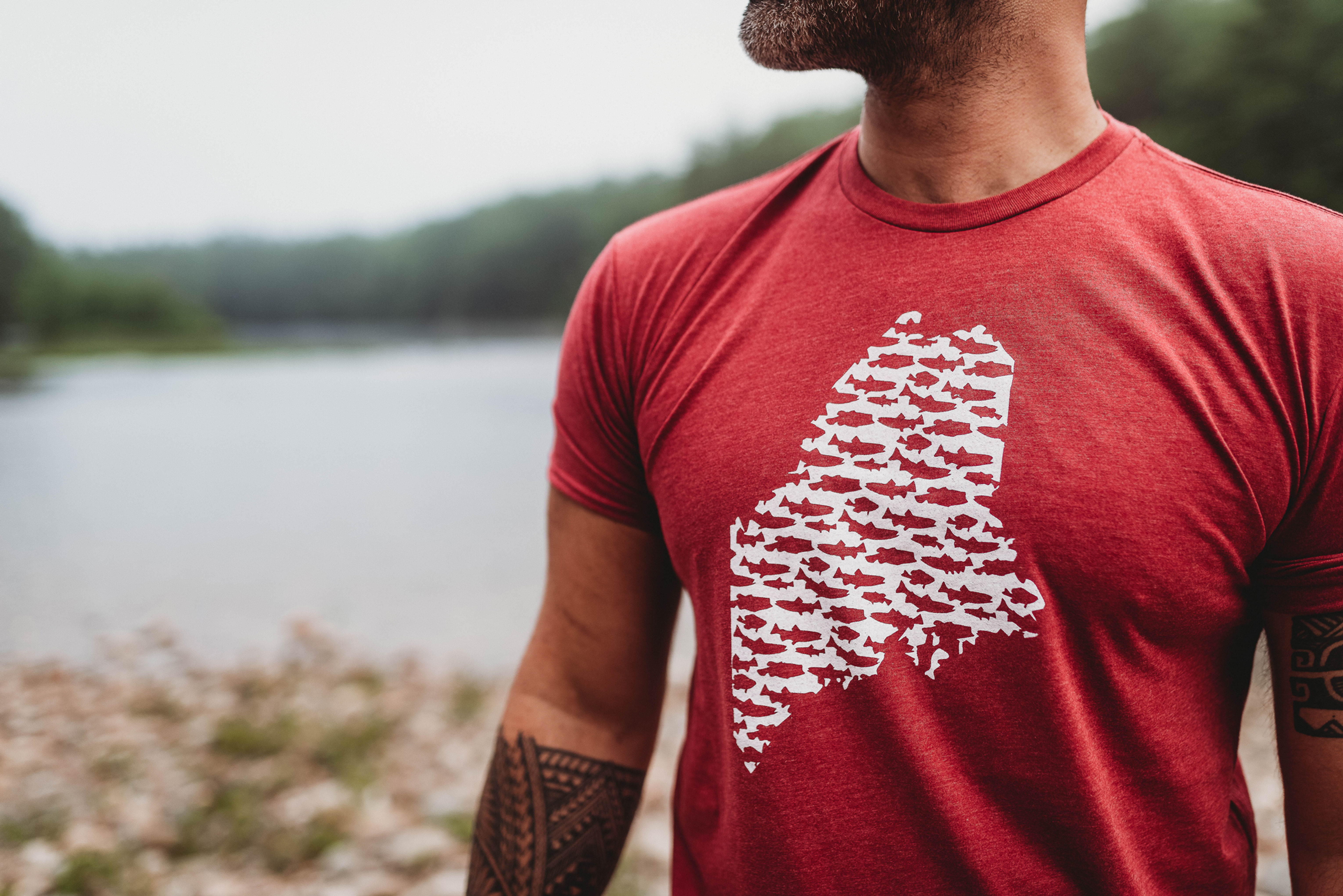 Maine State Fishing Men's Shirt