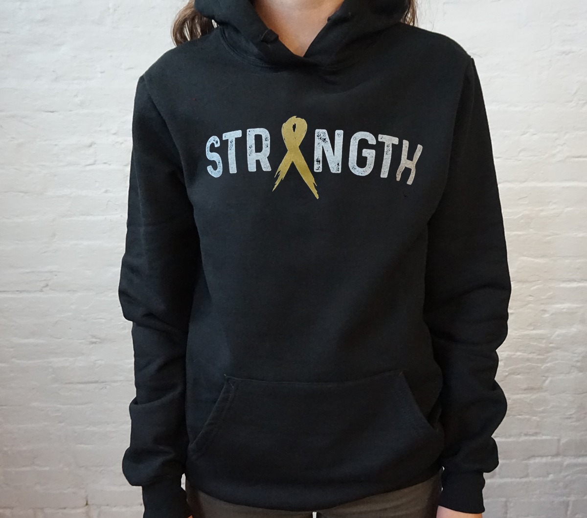 Strength Gold Ribbon Women's Hoodie