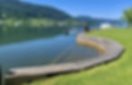 See-Areal Steindorf beach with view of the lake