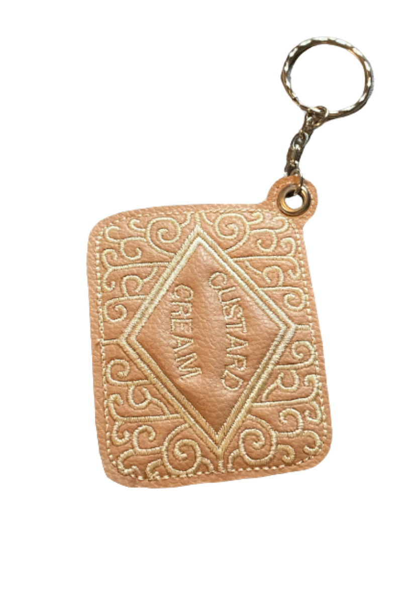 Thumbnail: Faux leather biscuit keyrings 