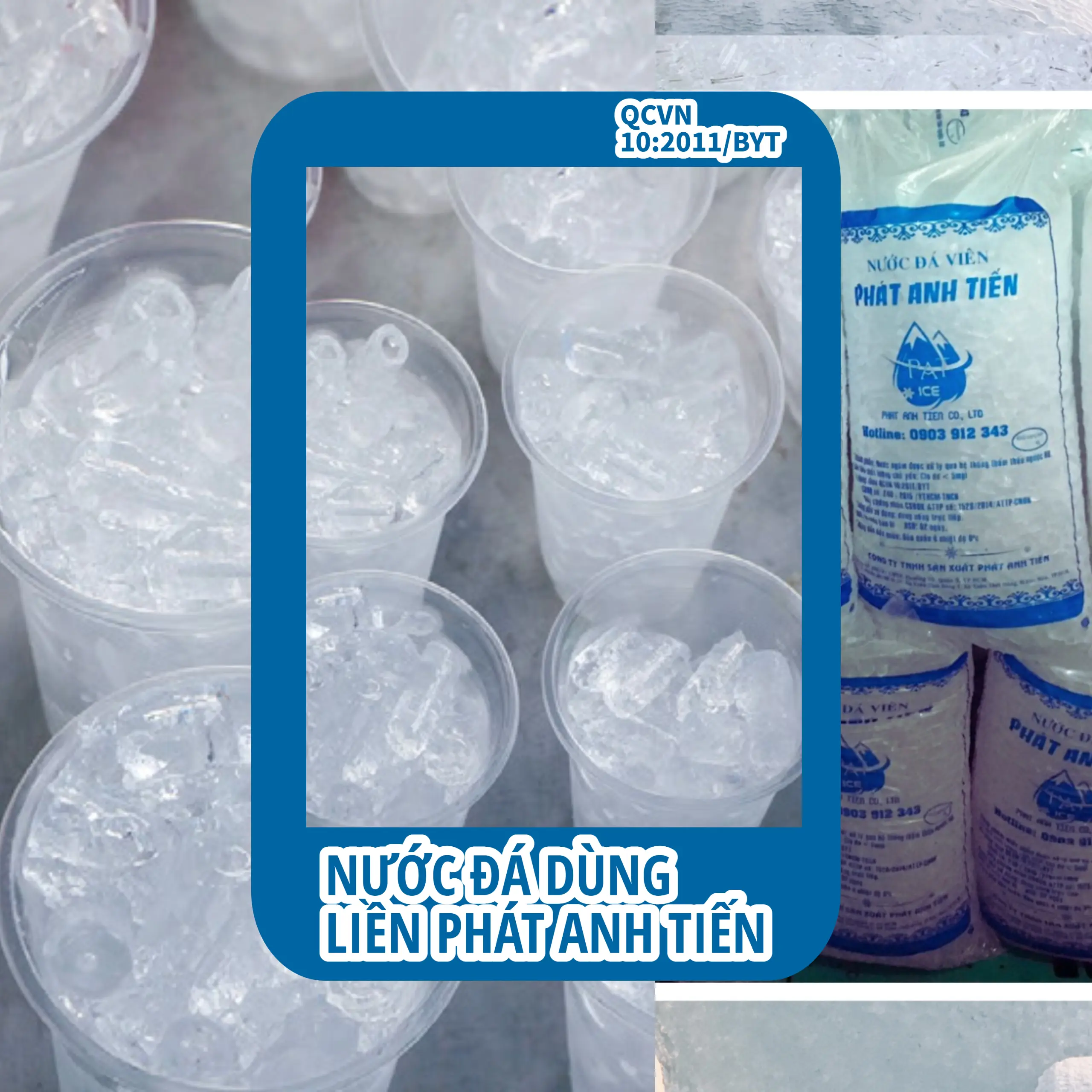 Đá mi Sạch Huyện Bình Chánh được sản xuất bằng máy móc ứng dụng công nghệ hiện đại. Nguồn nước sử dụng làm đá là nước máy được xử lý bằng công nghệ
