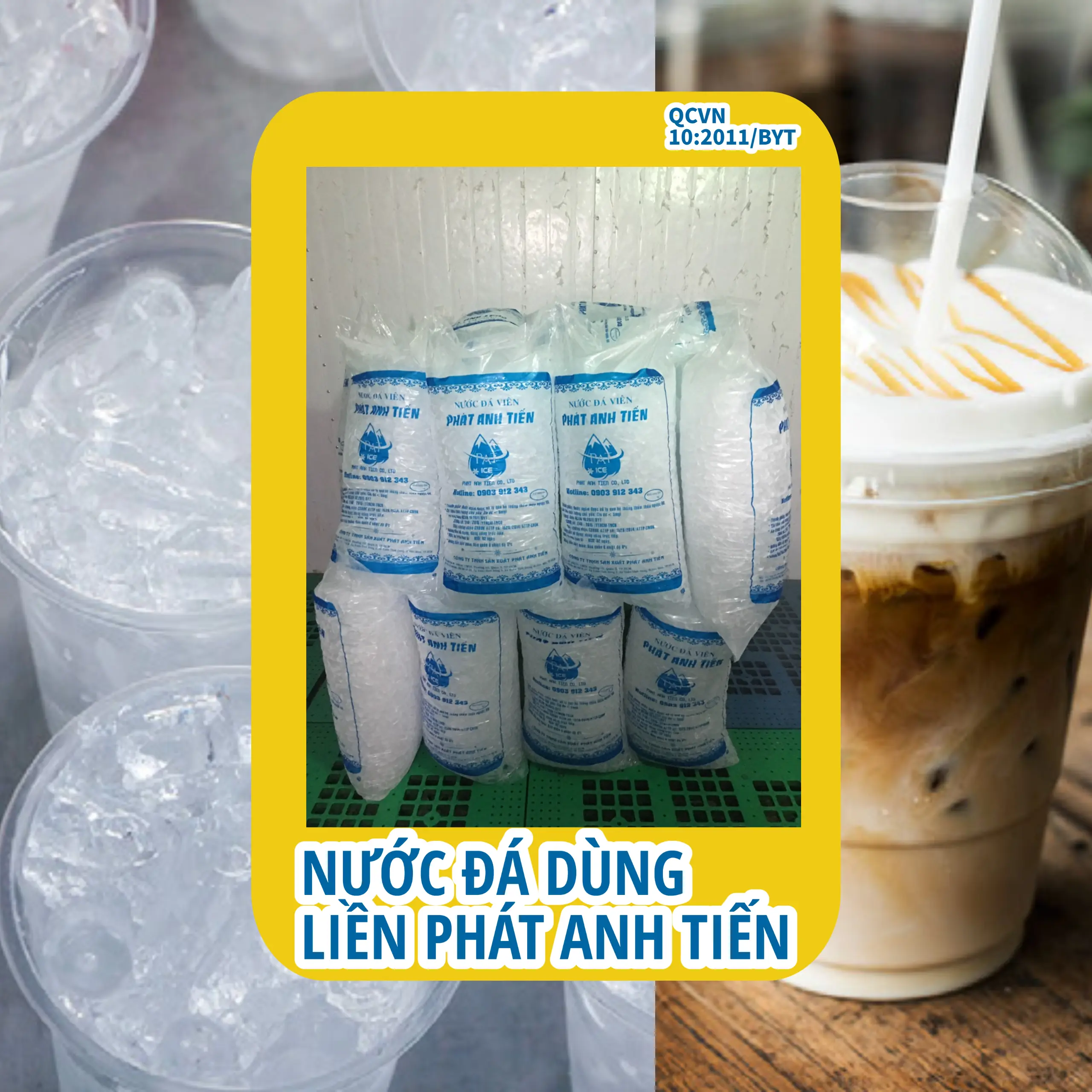 Đặt mua sản phẩm nước đá, dịch vụ khách hàng, phân phối nước đá, hậu cần tốt nhất. Sản phẩm đá sạch, đá tinh khiết được BYT công nhận đạt chuẩn.