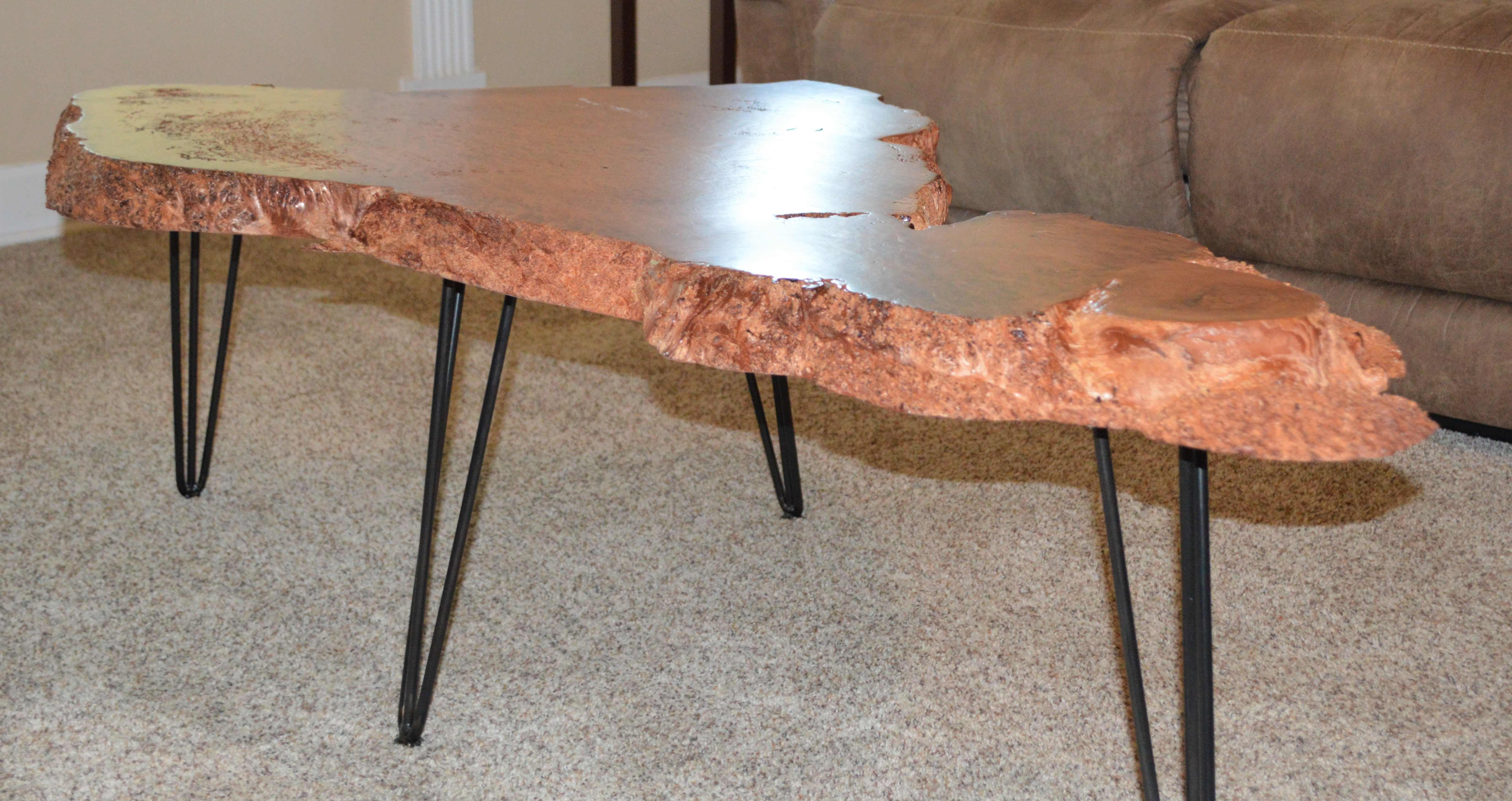 Red Wood Lace Coffee Table