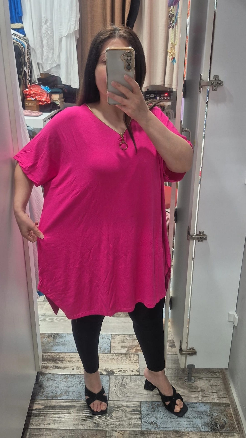 Küçük resim: Fermuar model fuşya bluz