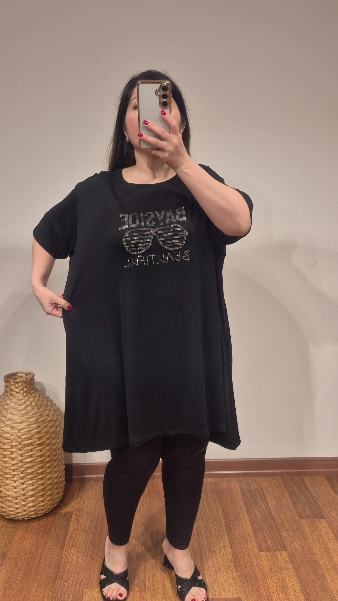 Büyük beden bluz gözlük model siyah renk