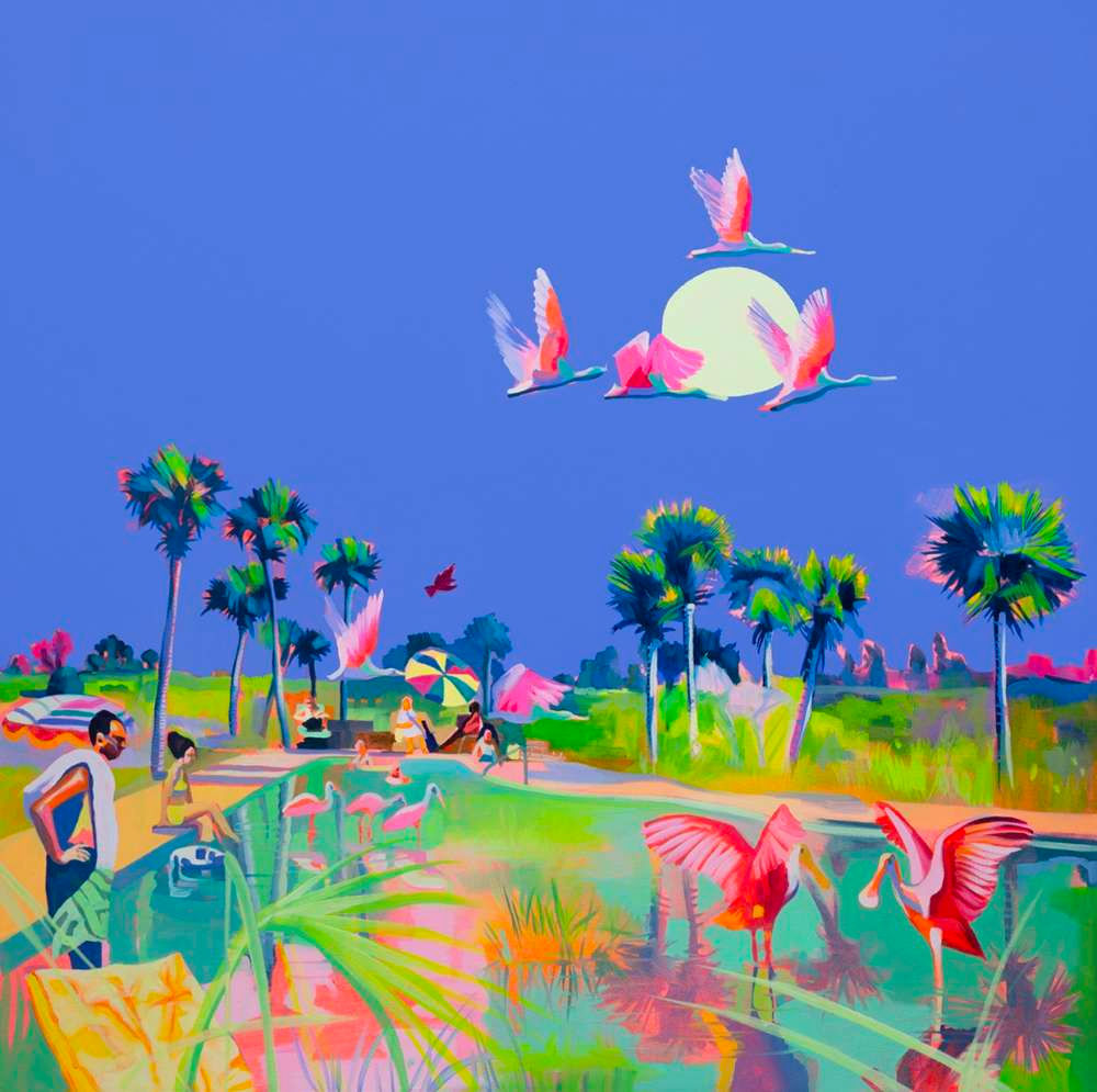 SPOONBILLS MINI  SIGNED LIMITED EDITION PRINT