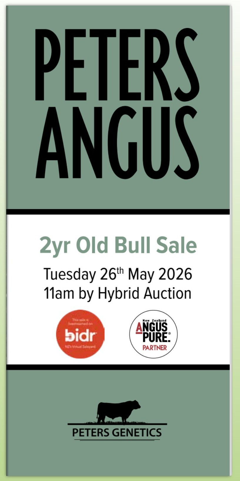 2026 Peters Genetics 2yr Old Bull Sale Catalogue cover