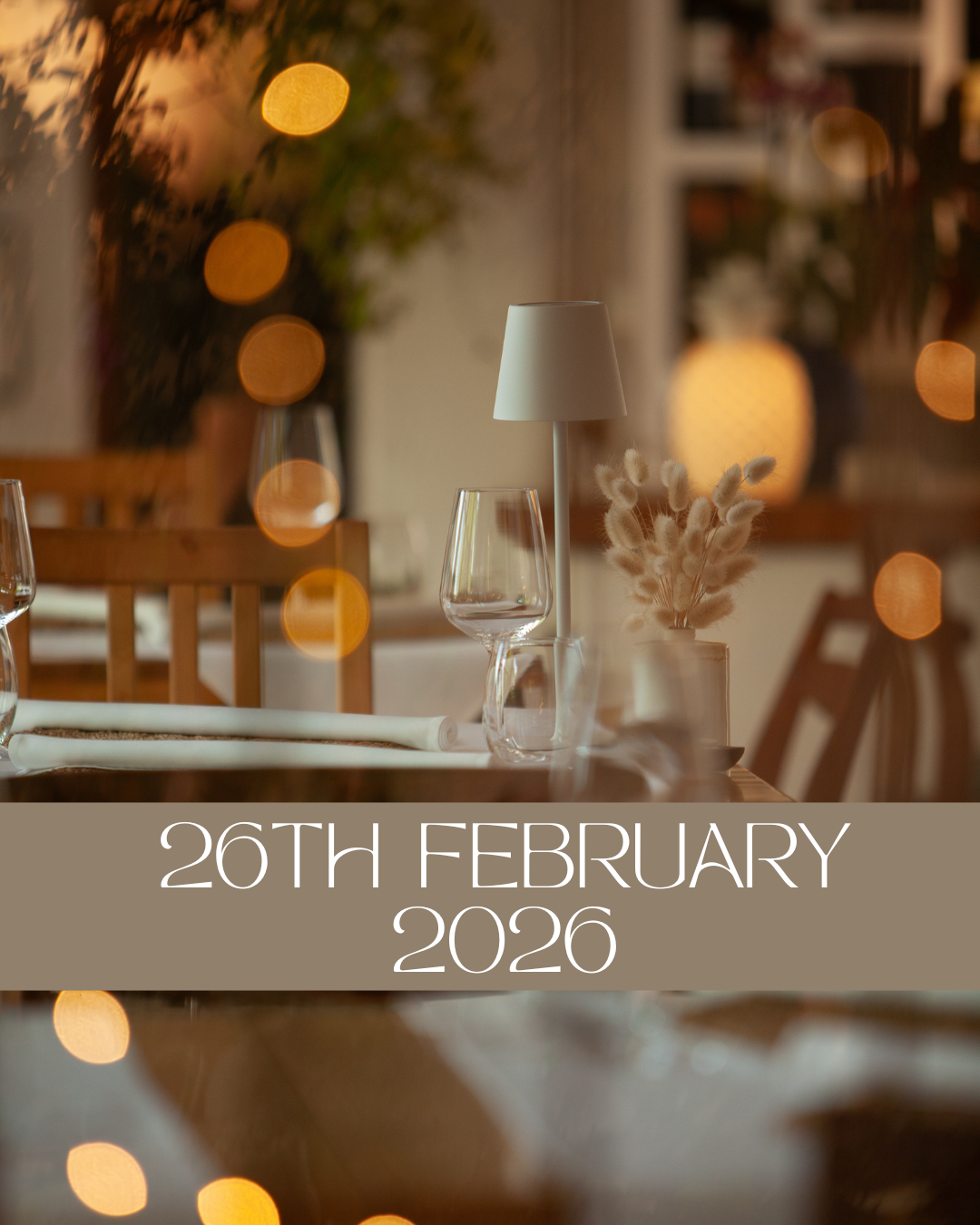 26th February 2026 @ 18.00 - 50% DEPOSIT x 1 PERSON - Set menu + Wine pairing