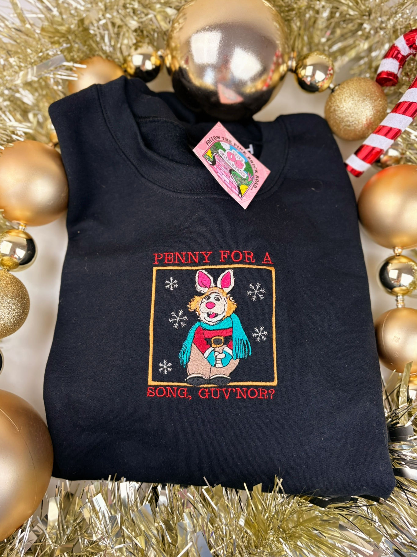Bean Bunny CHRISTMAS VERSION- Christmas Carol -Embroidered T-Shirt /Sweatshirt