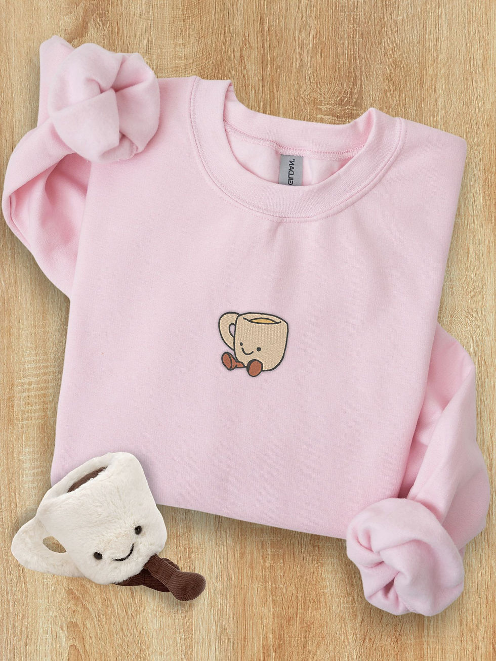 Thumbnail: Coffee Plushie Embroidered Sweatshirt
