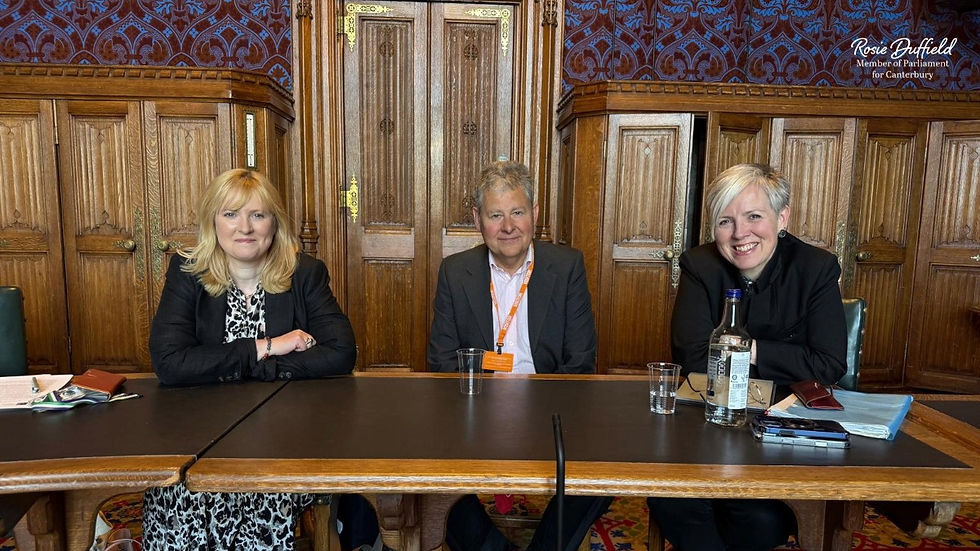 Rosie pictured with Professor Donald Peebles and Kate Brintworth