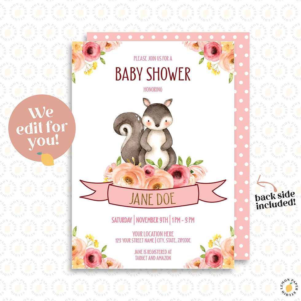 Woodland Baby Shower Invitation