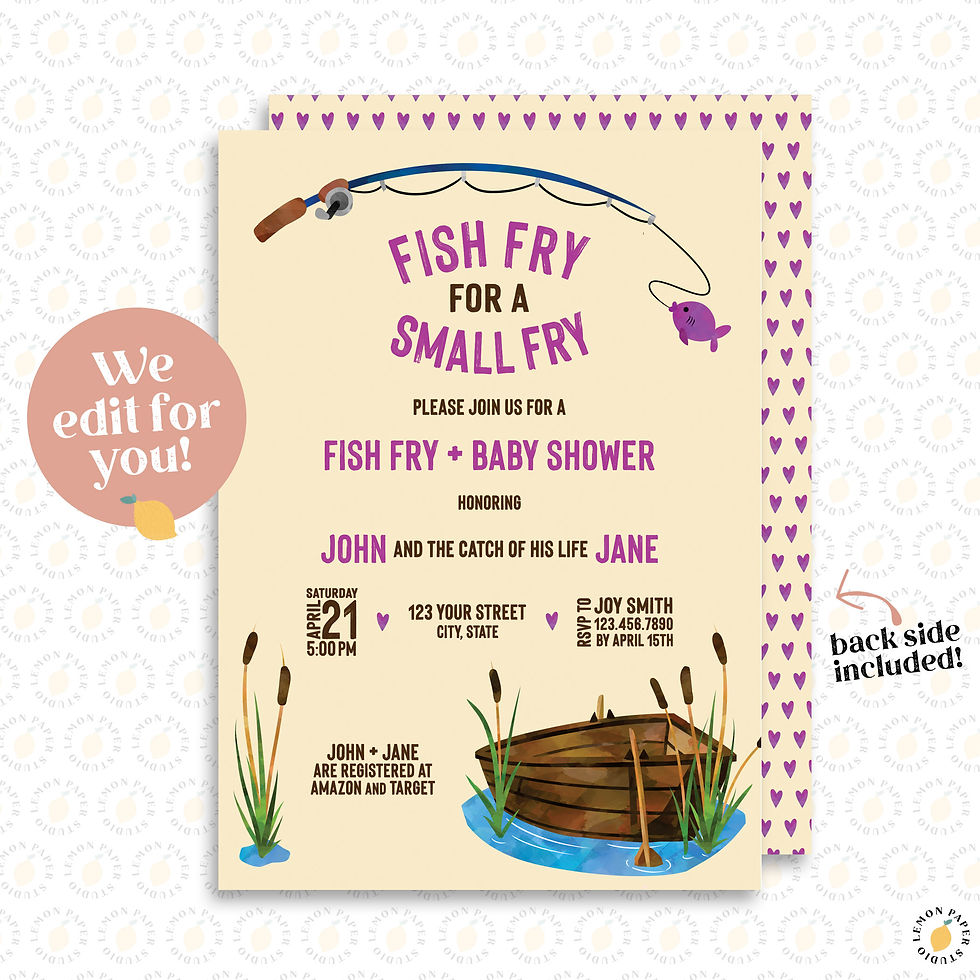 Fish Fry for a Small Fry Baby Shower Invitation