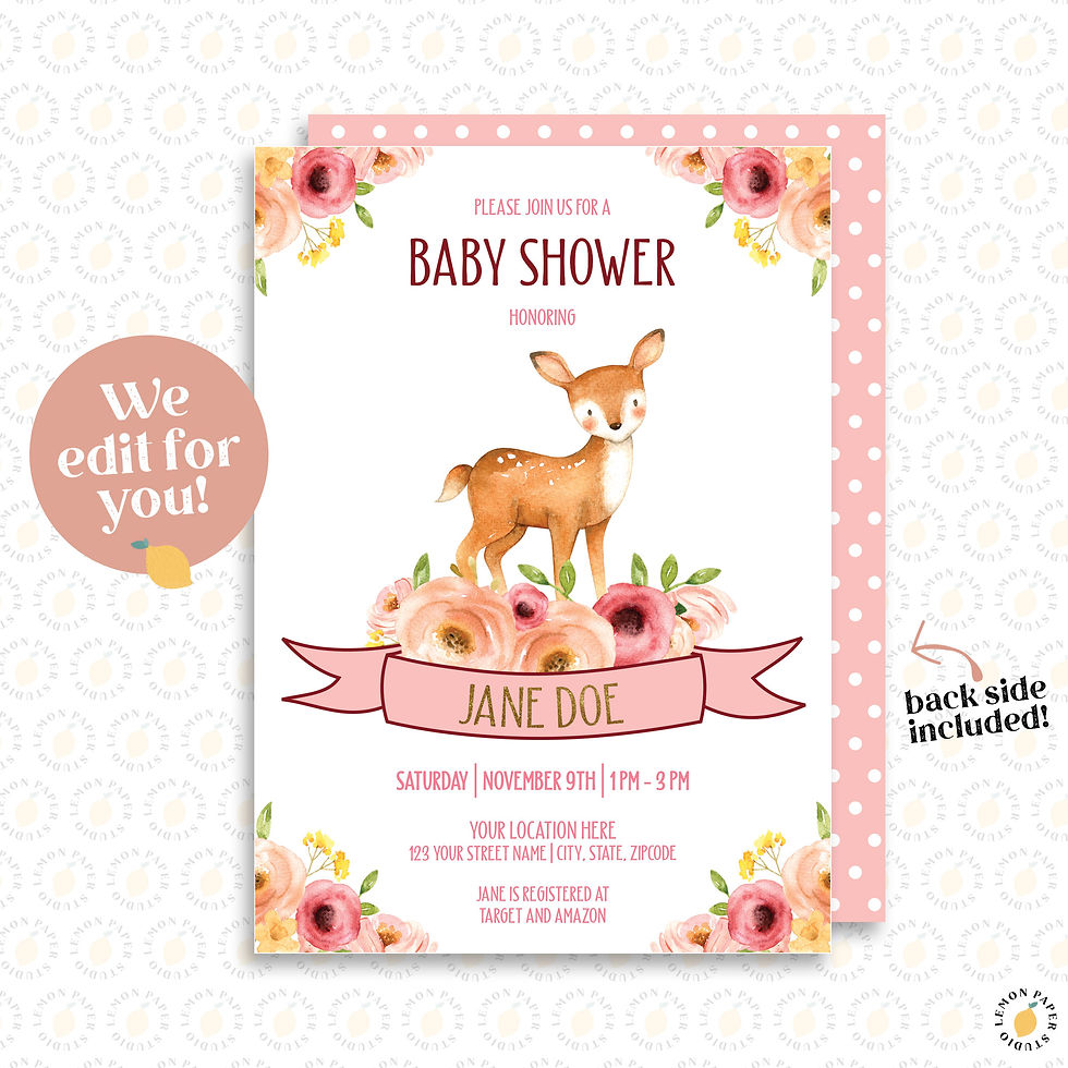 Woodland Baby Shower Invitation