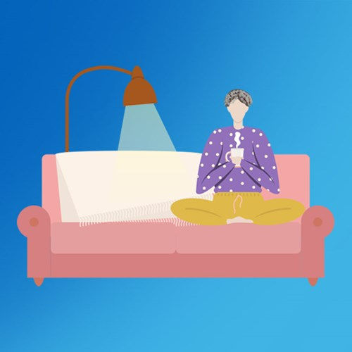 Girl sitting on a sofa vector image