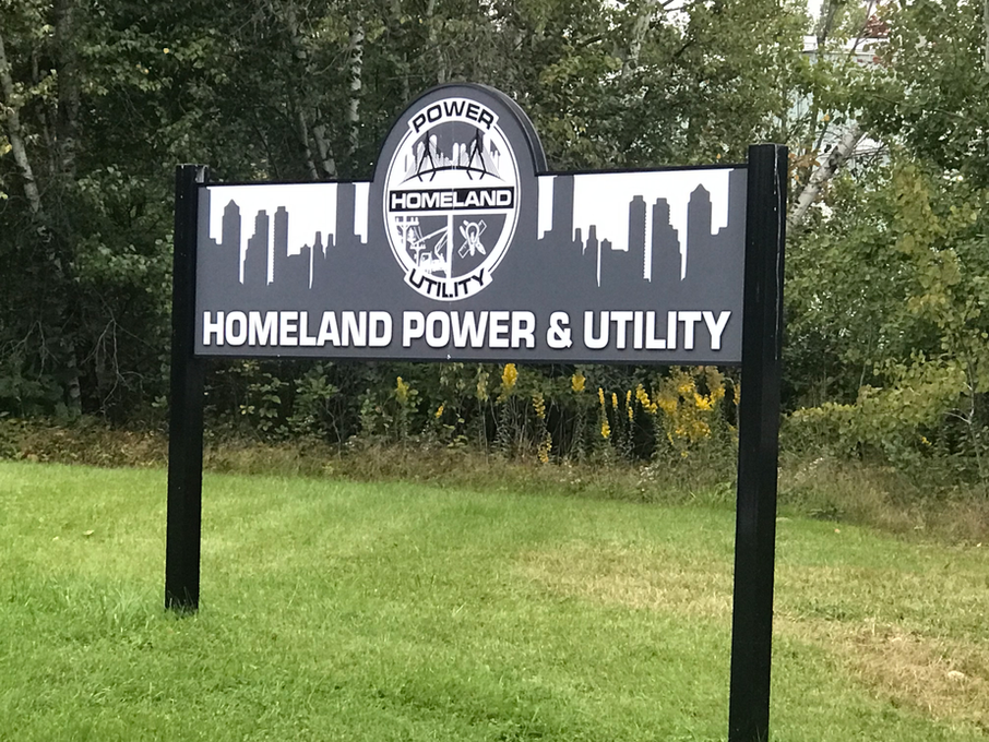 architectural sign post and panel