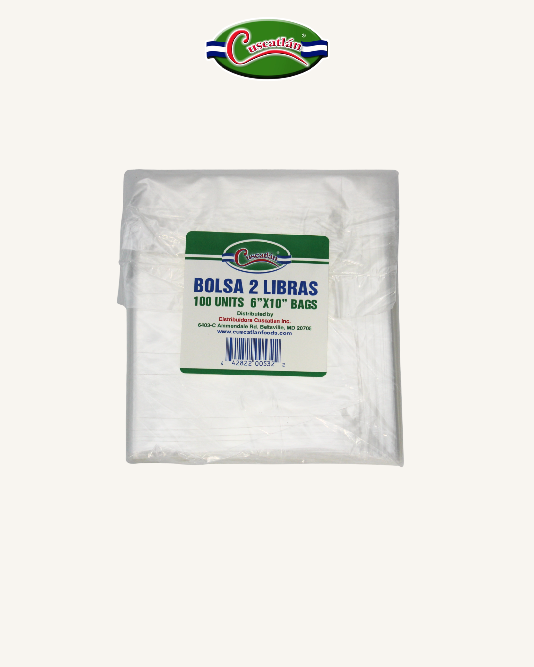 Cuscatlan Bolsas Delgadas 2 Libras "6/10" 12/100U