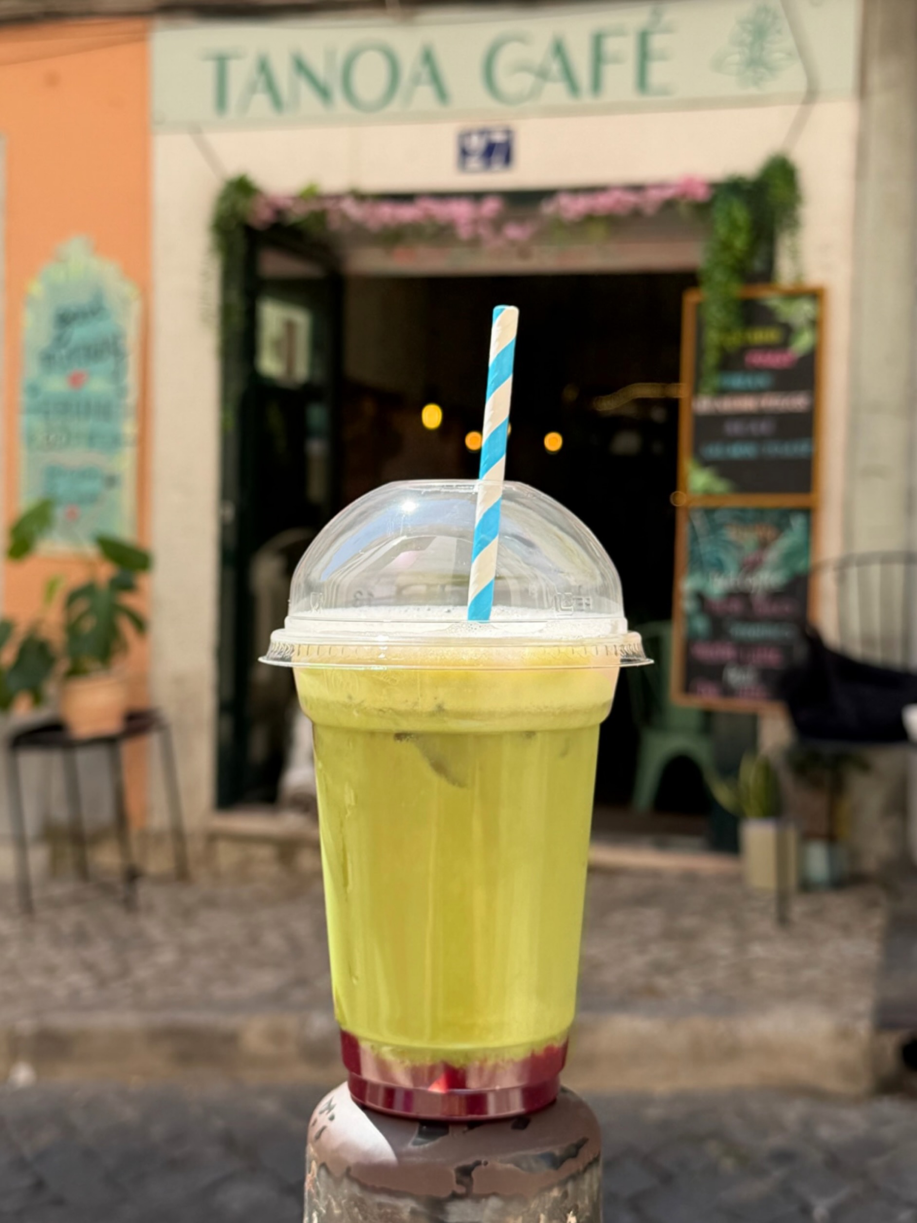 Iced Strawberry Matcha at Tanoa