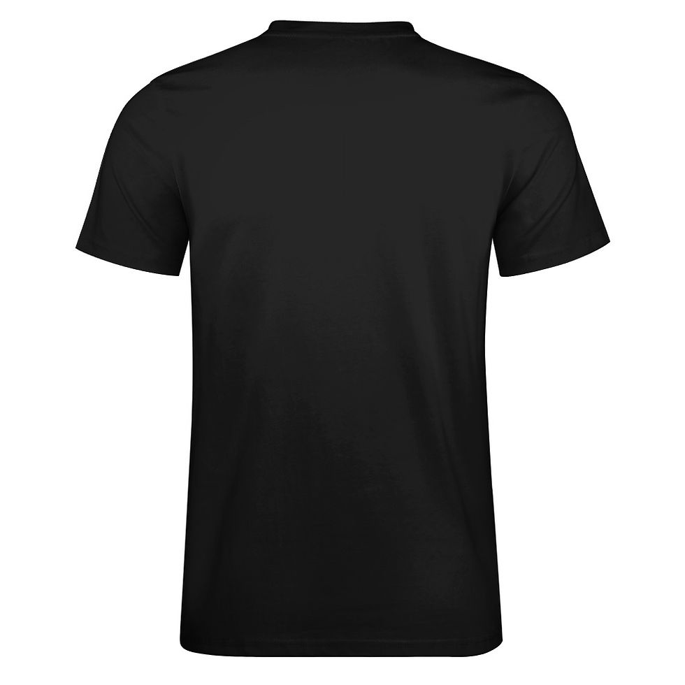 Thumbnail: Black t-shirt, simple design, back view. Bold Templar Knight Cotton T-Shirts, basic clothing.