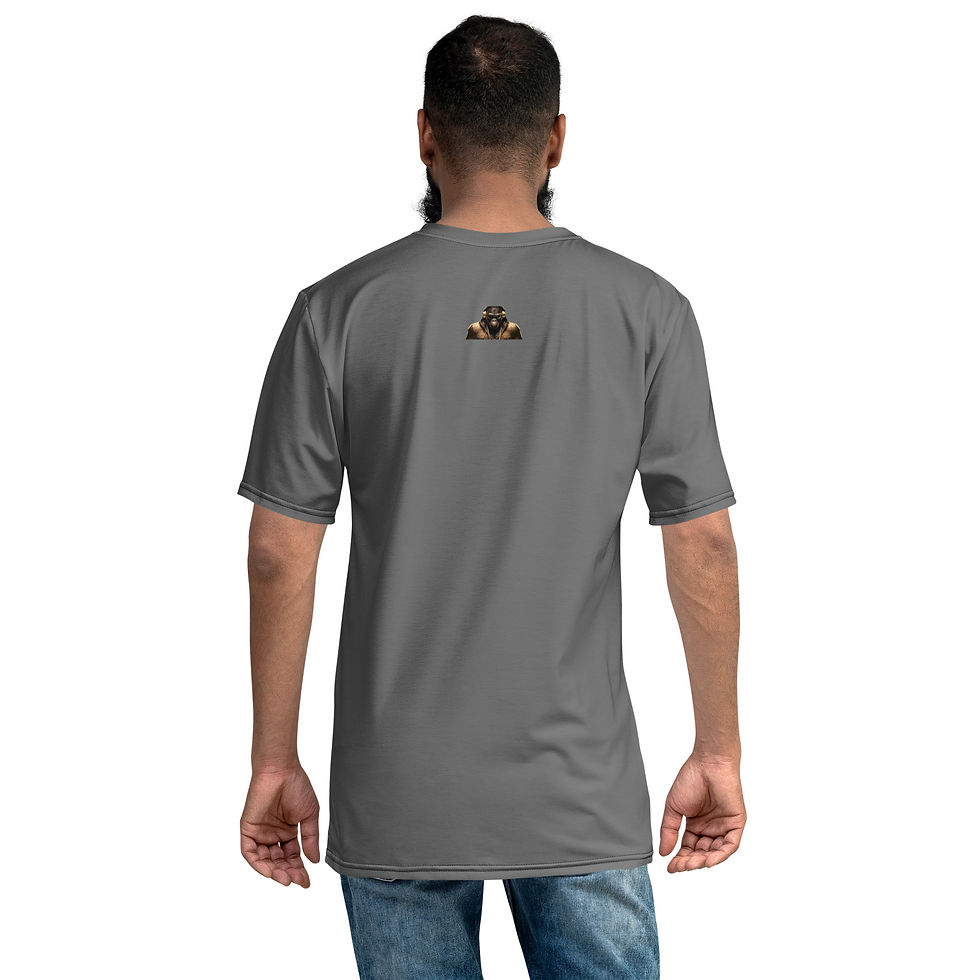 Thumbnail: Man wearing gray t-shirt with logo on the back, EKL Baby Bear.