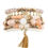 Miniatura: Stacked bracelets with beads, shells, and a tassel for a stylish, elegant look.