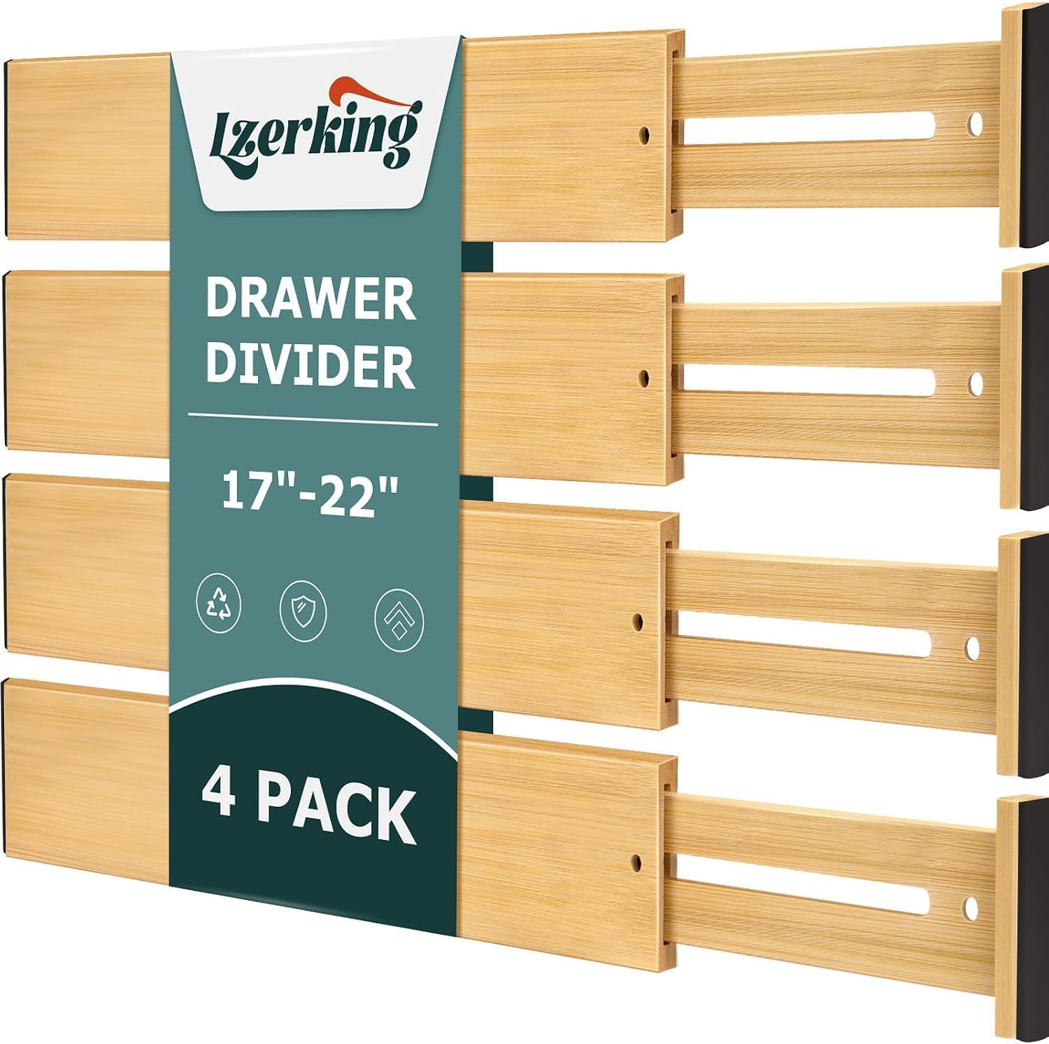 Expandable Bamboo Drawer Dividers - 4-Pack – product image